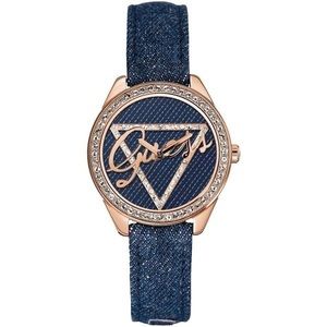 GUESS Women’s Blue Demin strap Watch with crystals